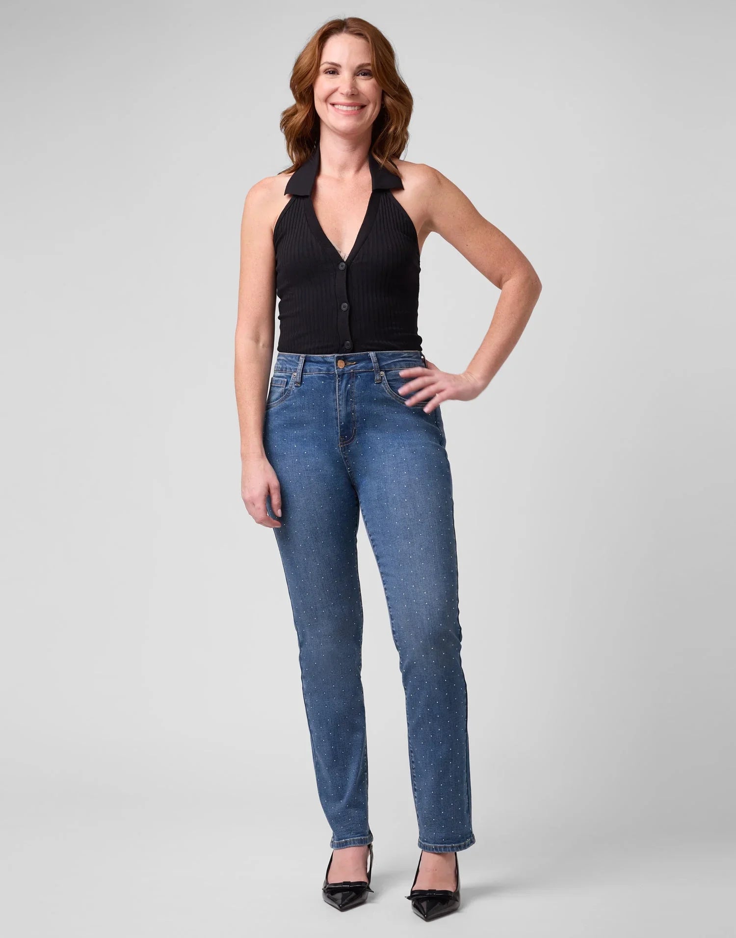 Jeans Emily coupe ajustée - Florence avec Strass - Yoga Jeans