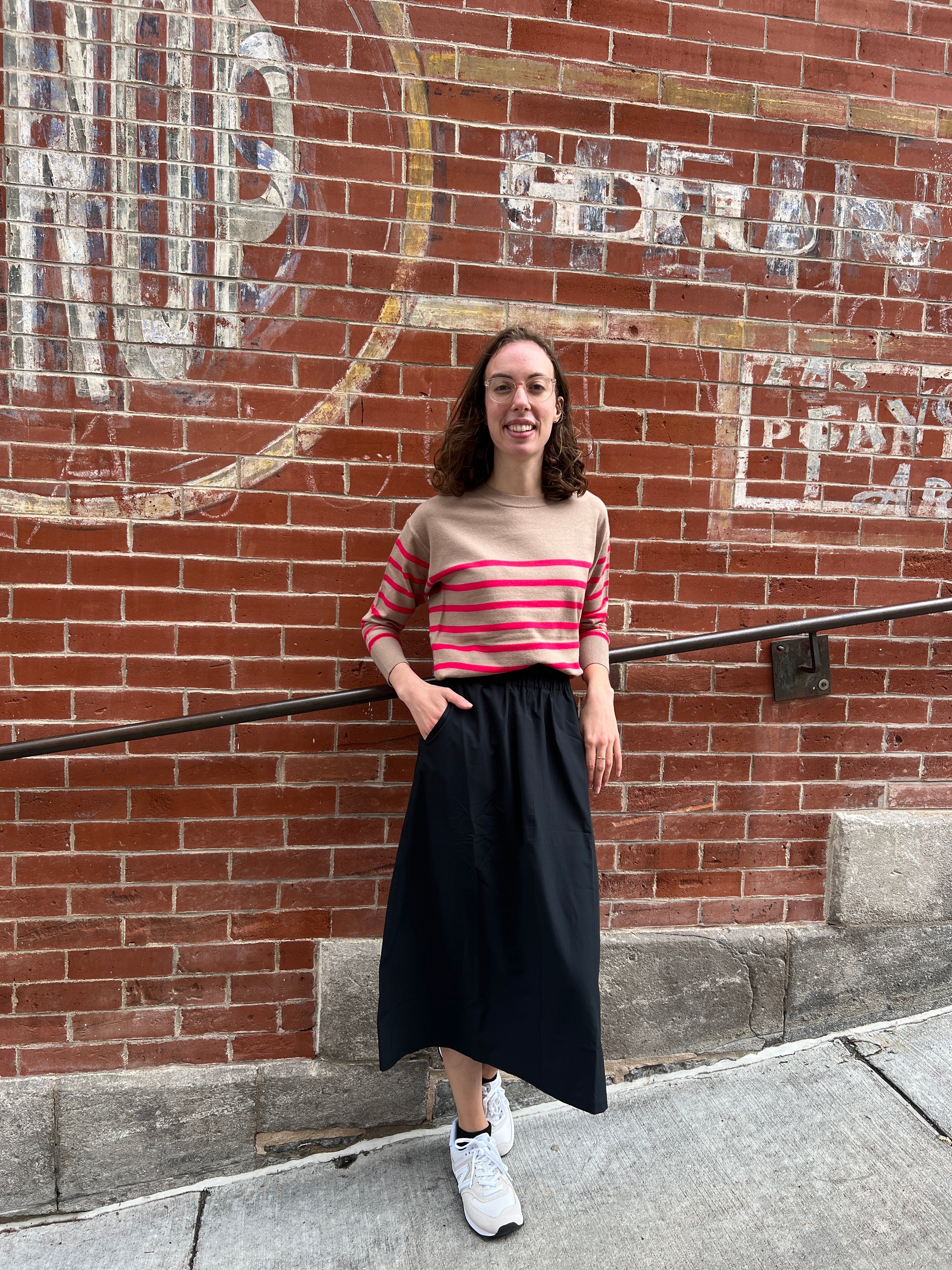 Milo - Tunique rayée à manches longues - Framboise