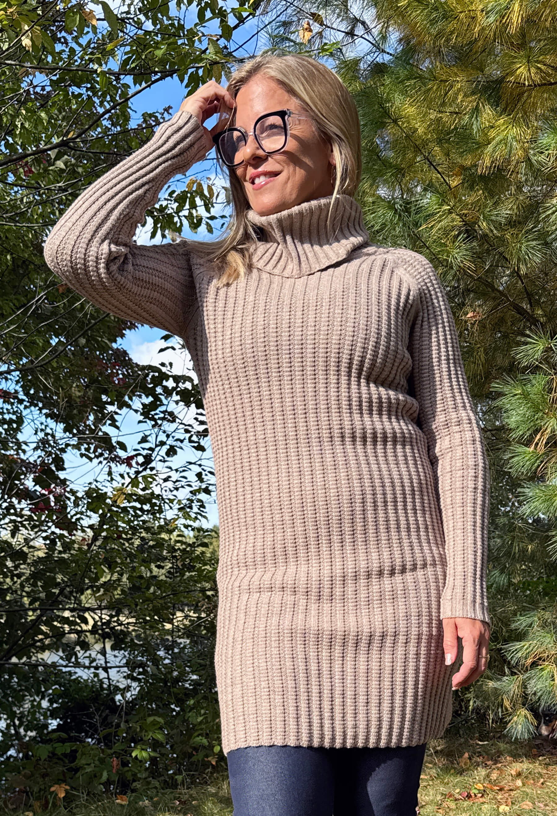 Tania : Robe a col roulé en tricot