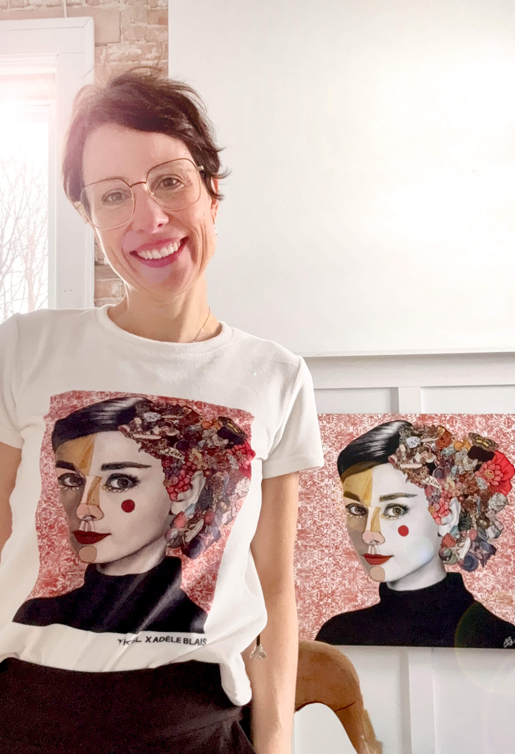 KSL X Adèle Blais : une collaboration inspirante pour le projet FORTES et ses chandails Idola mettant en lumière des femmes qui ont marqué l'histoire, dont Audrey Hepburn