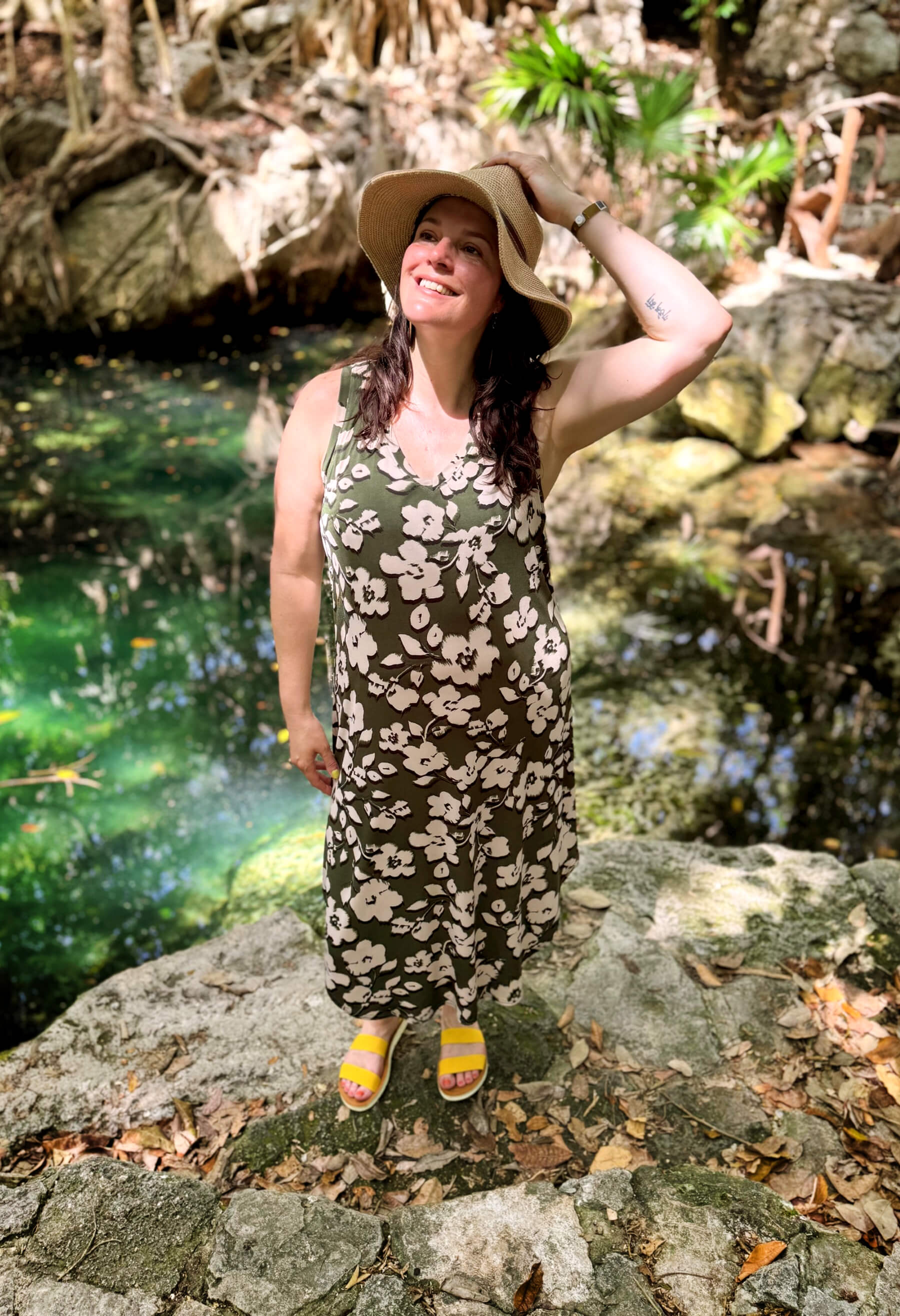 Piper - Robe longue sans manches à motifs