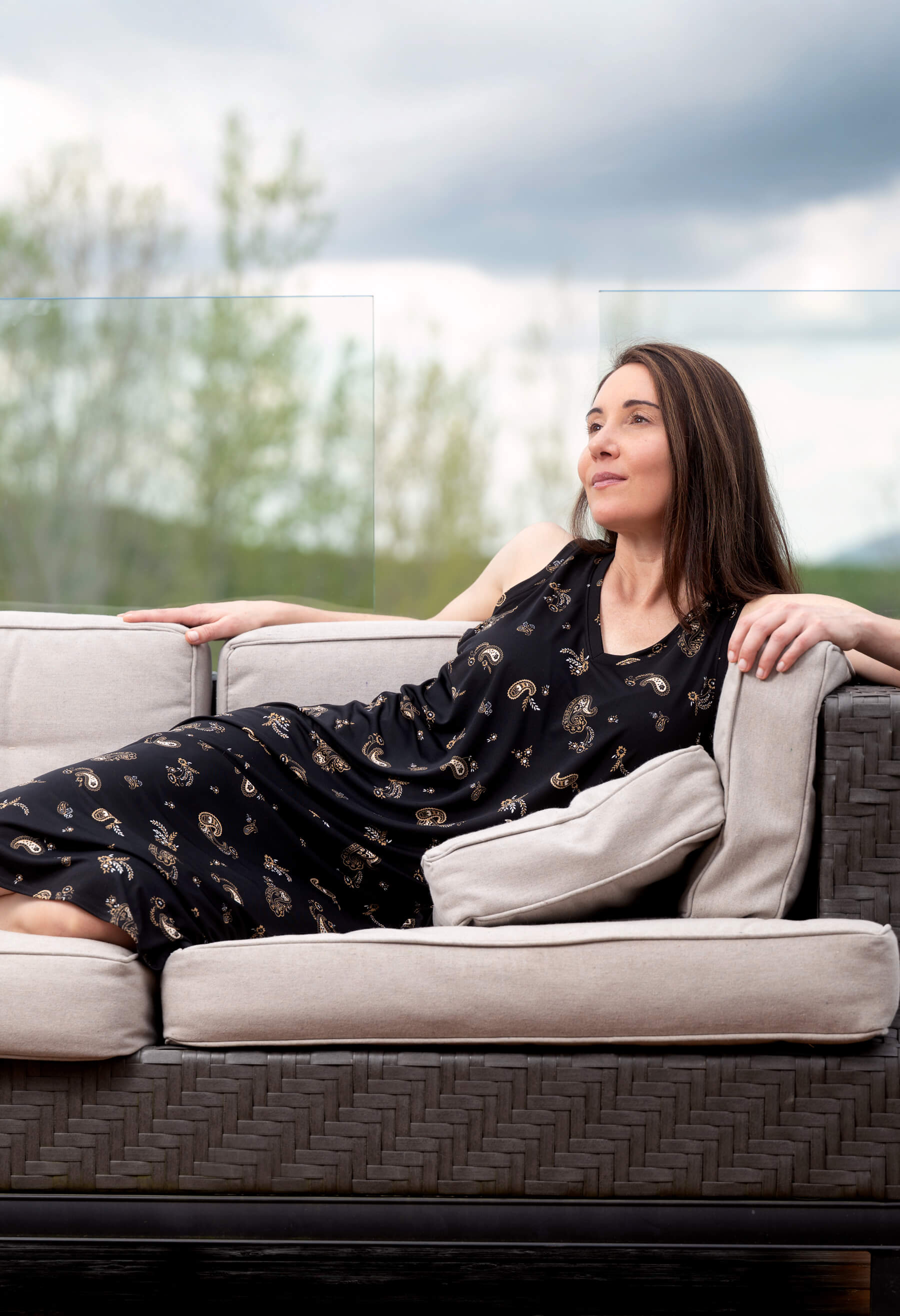 Piper - Robe longue sans manches à motifs