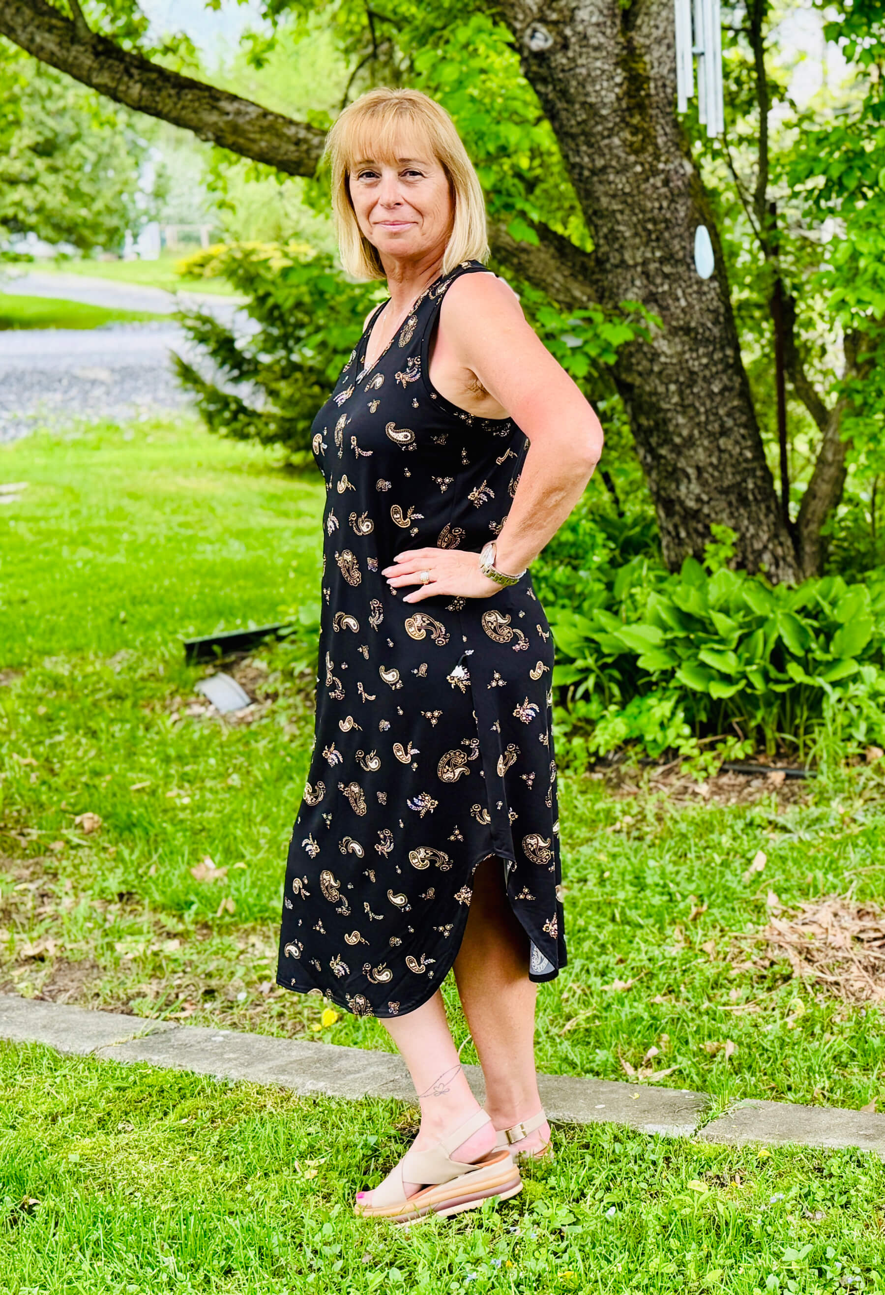 Piper - Robe longue sans manches à motifs