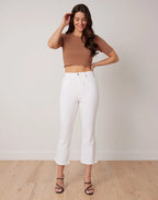 Jeans Alex coupe évasée - Blanc - Yoga Jeans