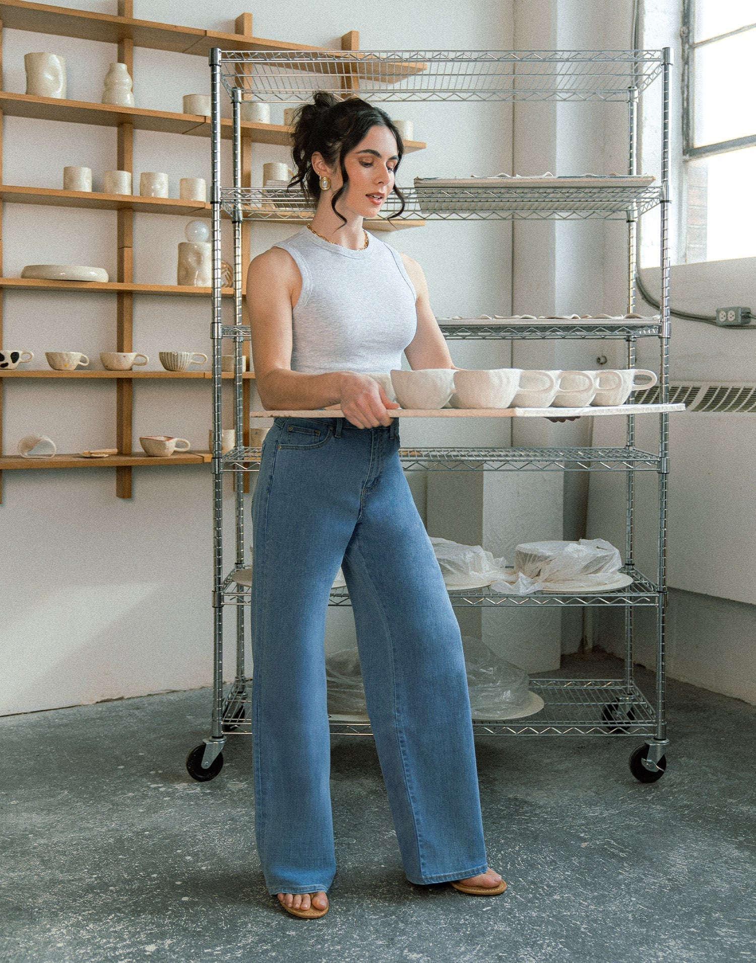 Jeans Lily coupe très évasée - French Blue - Yoga Jeans