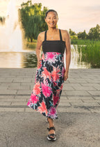 Betty - Ultra-transformable long dress - Vitality print