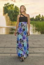Betty - Ultra-transformable long dress - Vitality print