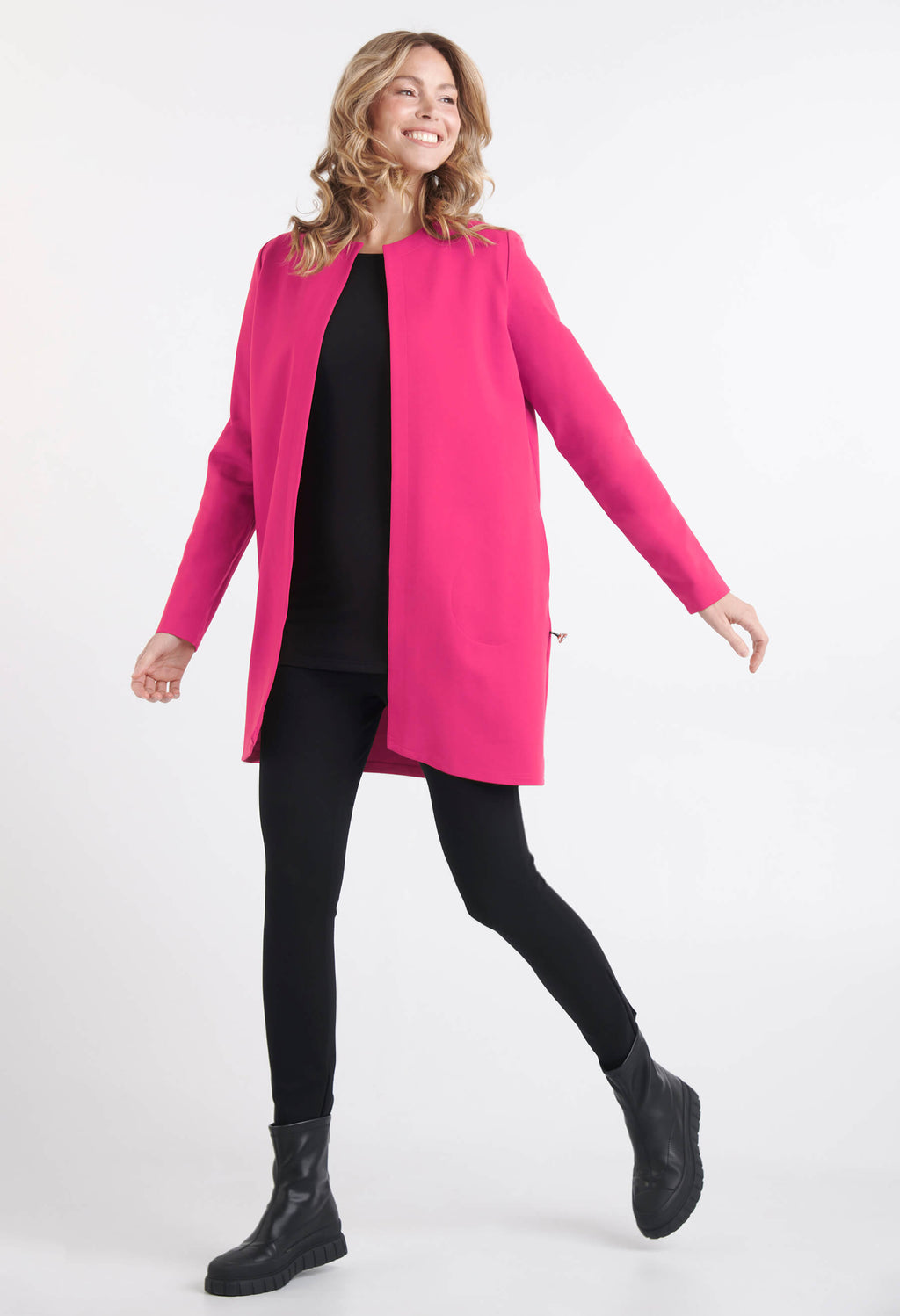 Juliana- Veste longue et élégante avec poches latérales