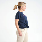 Noa - T-shirt imprimé et noué à l’avant marine