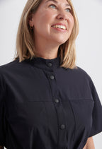 Olie - Robe chemise avec ceinture - Noir