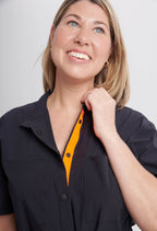 Olie - Robe chemise avec ceinture - Noir