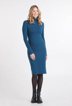 Legging en mèche Madonna avec la couture intérieure de couleur noire, création de KSL! Porté ici avec la robe Rebeka bleu.