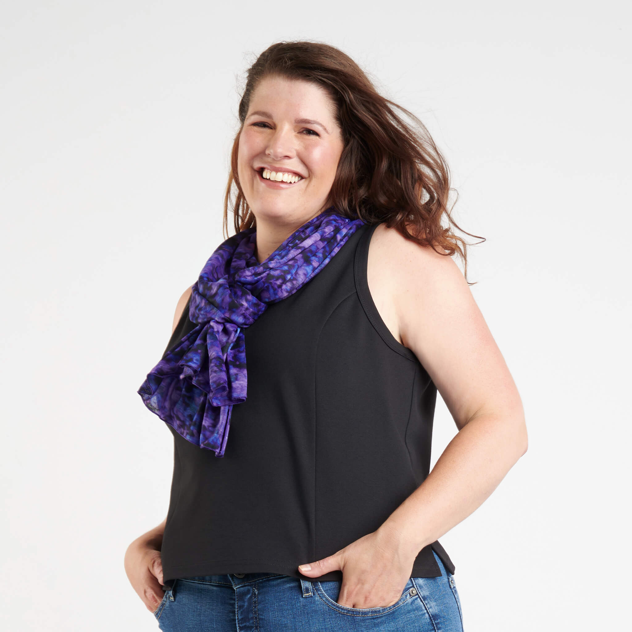 Reese - Camisole structurée à encolure ronde et fente latérale