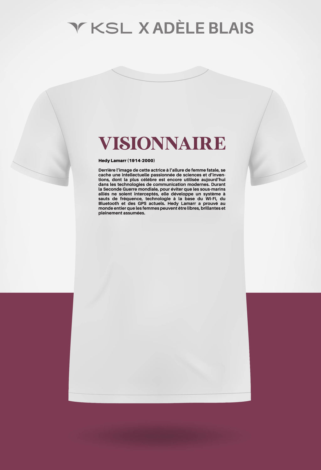 KSL X Adèle Blais : une collaboration inspirante pour le projet FORTES et ses chandails Idola mettant en lumière des femmes qui ont marqué l'histoire, dont Hedy Lamarr, la visionnaire