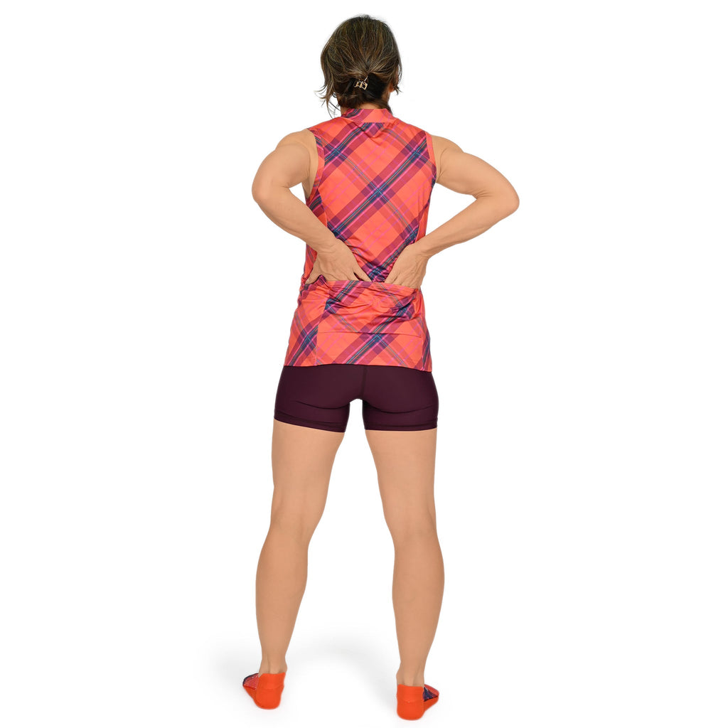 Isa - Camisole à carreaux avec poche arrière