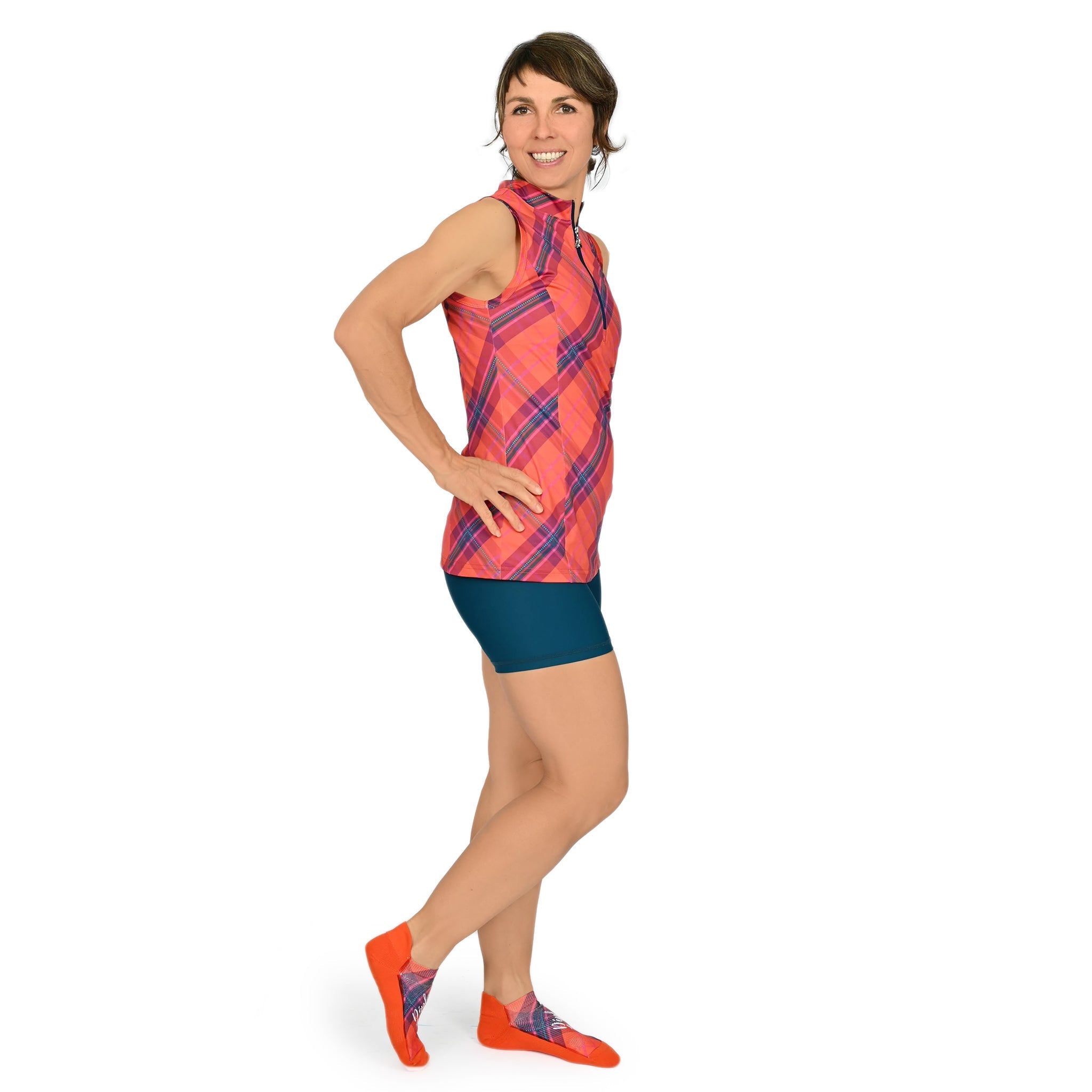 Isa - Camisole à carreaux avec poche arrière