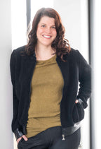 Alba - Veste bomber en sherpa avec touches de cuir vegan