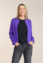 Julia - Structured short jacket in Ponte de Roma with side pockets