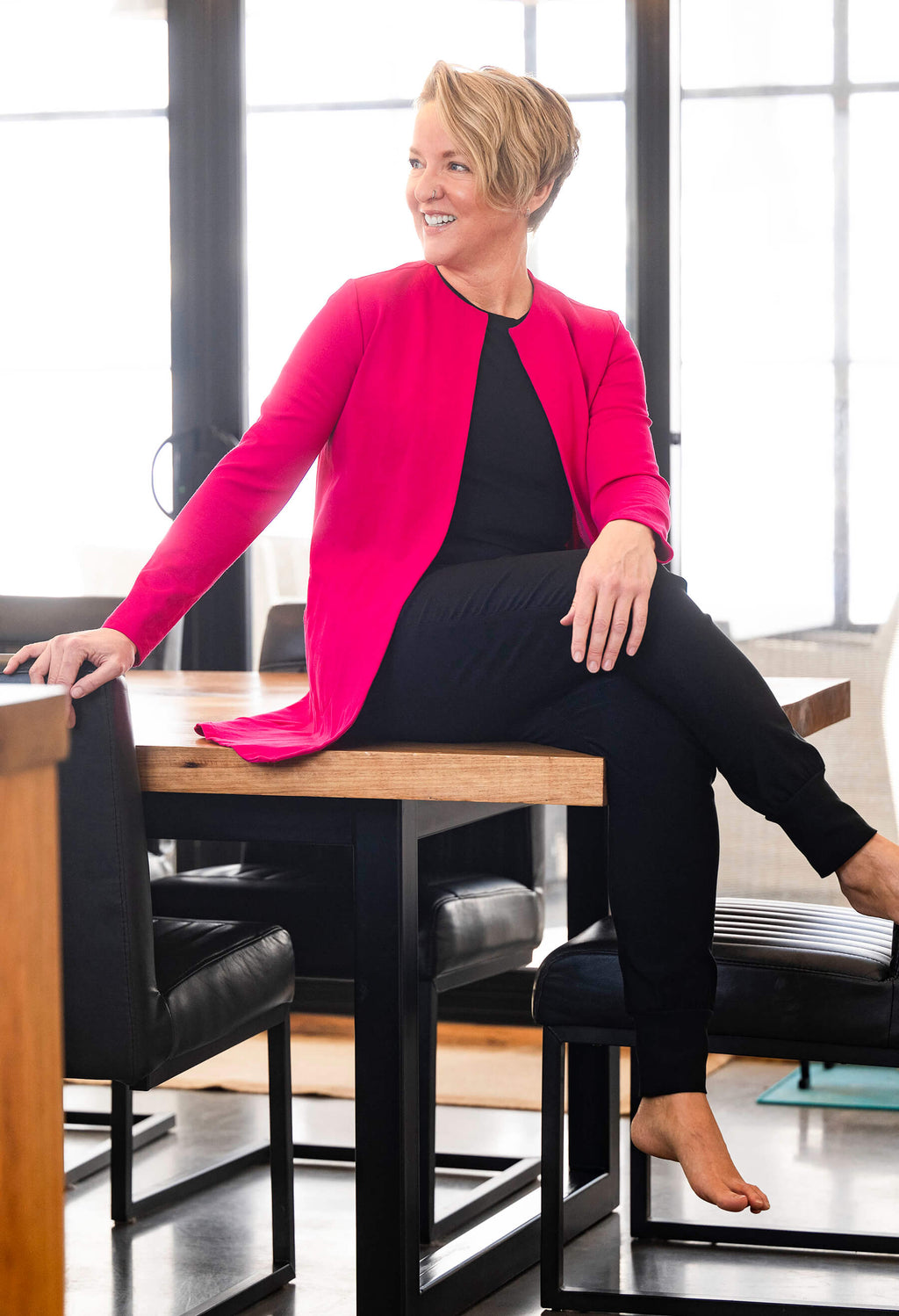 Juliana- Veste longue et élégante avec poches latérales