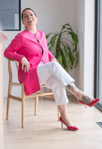 Juliette - Veston long à manches longues en Ponte de Roma léger