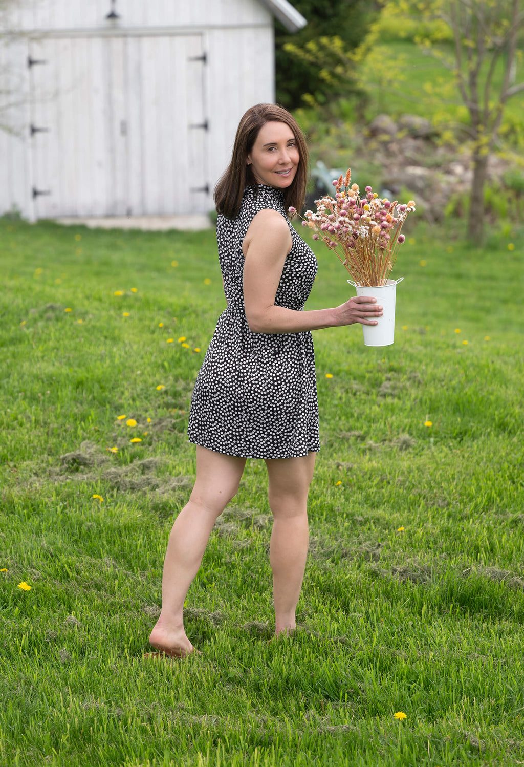 Laurie - Robe sans manches à pois