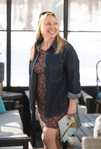 Mikky - Robe courte à manches courtes au motif floral