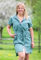 Olie - Robe chemise avec ceinture