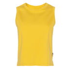 Reese - Camisole structurée à encolure ronde et fente latérale - Jaune et orange
