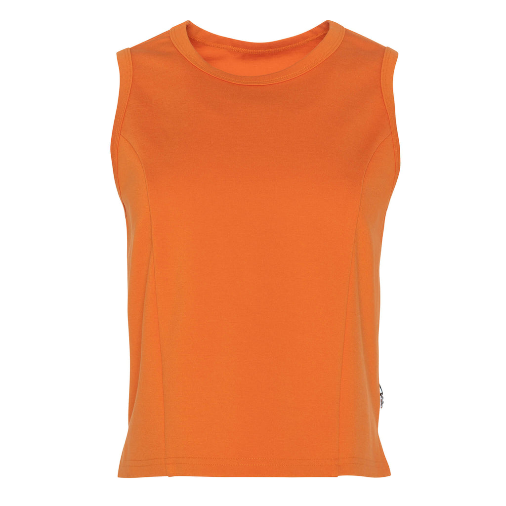 Reese - Camisole structurée à encolure ronde et fente latérale - Jaune et orange