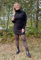 Tania : Robe a col roulé en tricot