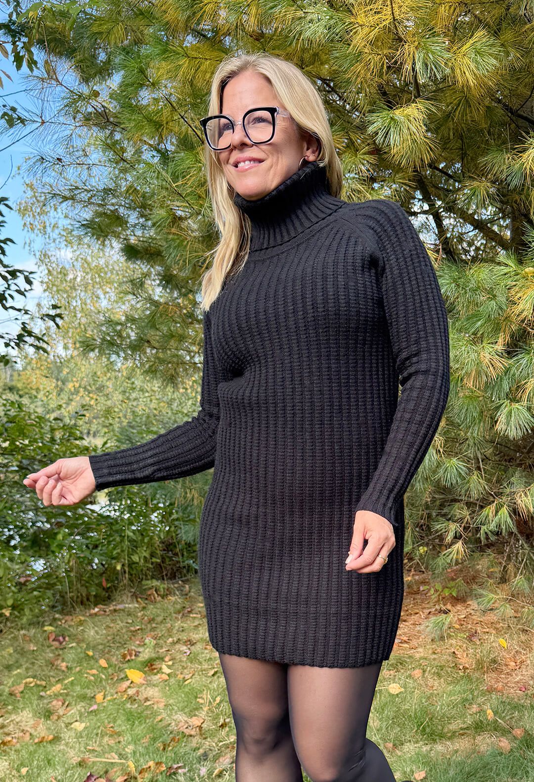 Tania : Robe a col roulé en tricot