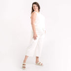 Romy - Pantalon capri à jambe droite évasée