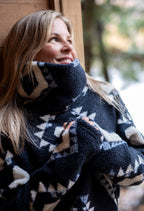 Améthyste - Chandail polaire surdimensionné en sherpa à motifs