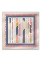 Foulard de soie aux motifs géométriques crème, fait par KSL!