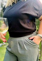 Joplin - Pantalon à jambe large et taille élastique