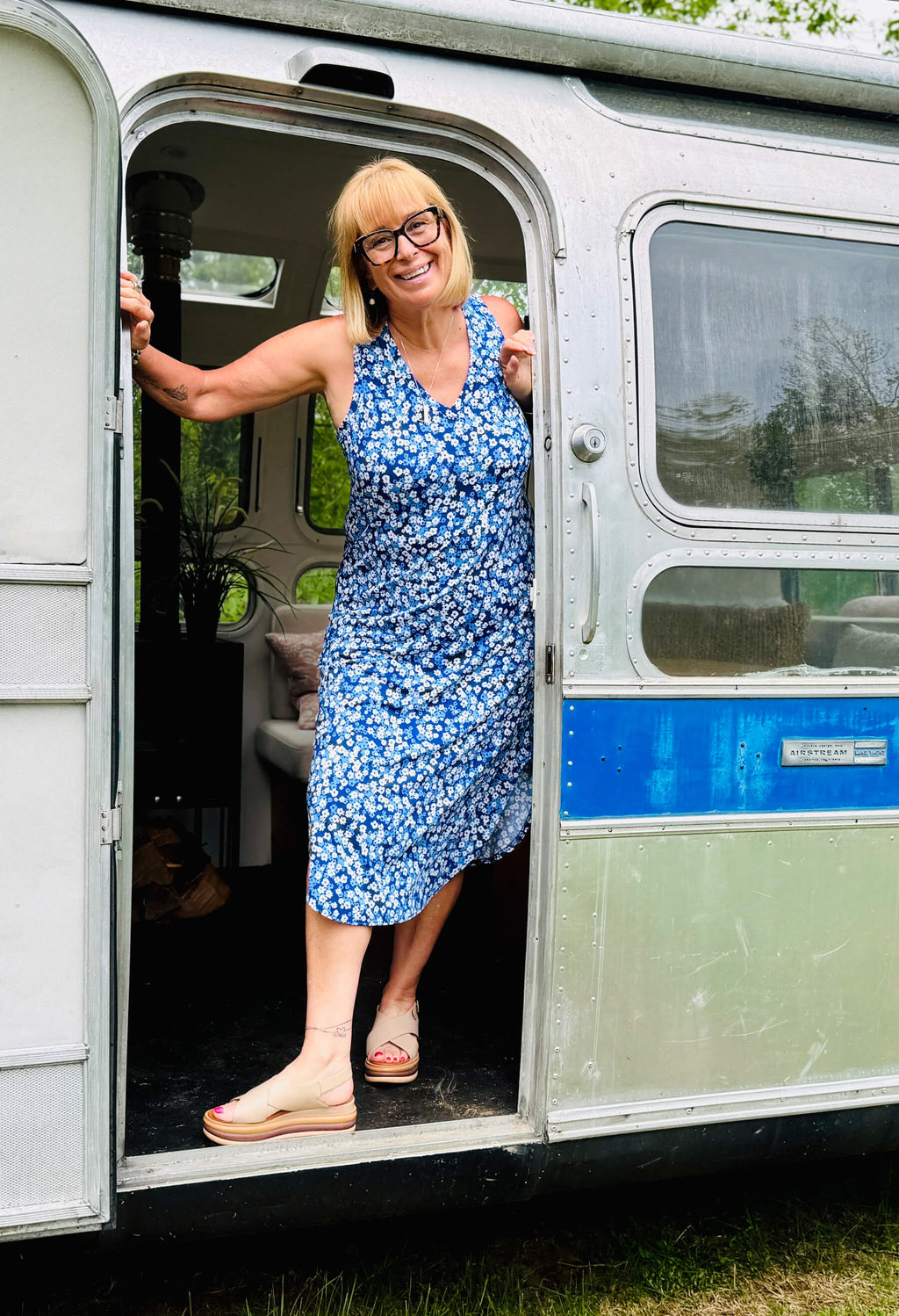 Piper - Robe longue sans manches à motifs