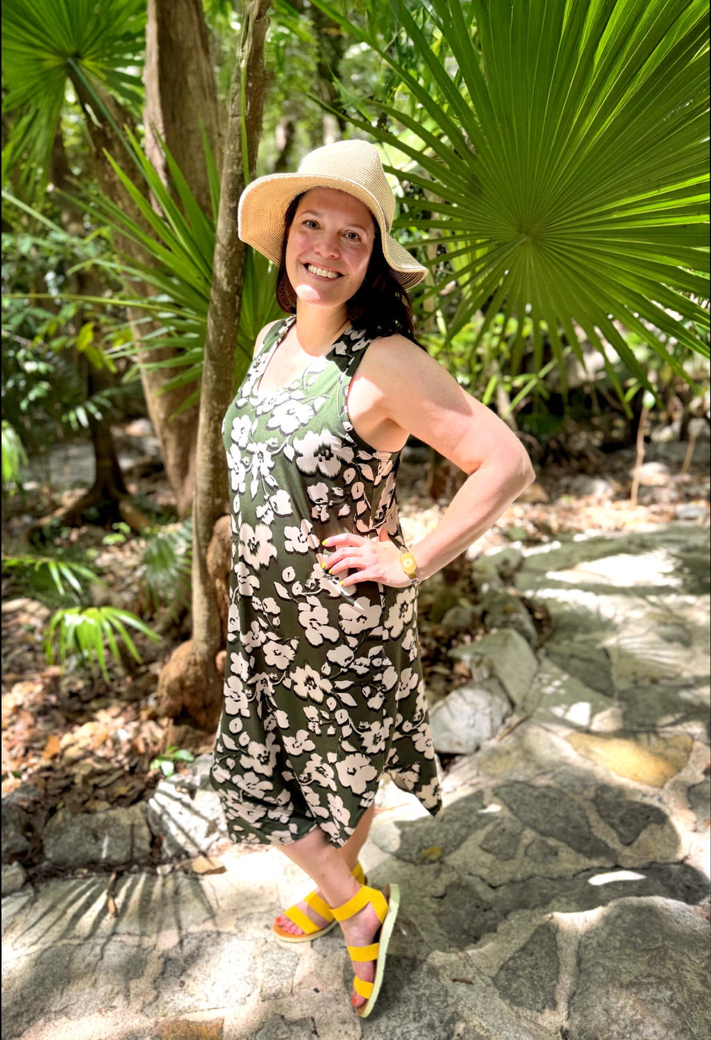 Piper - Robe longue sans manches à motifs