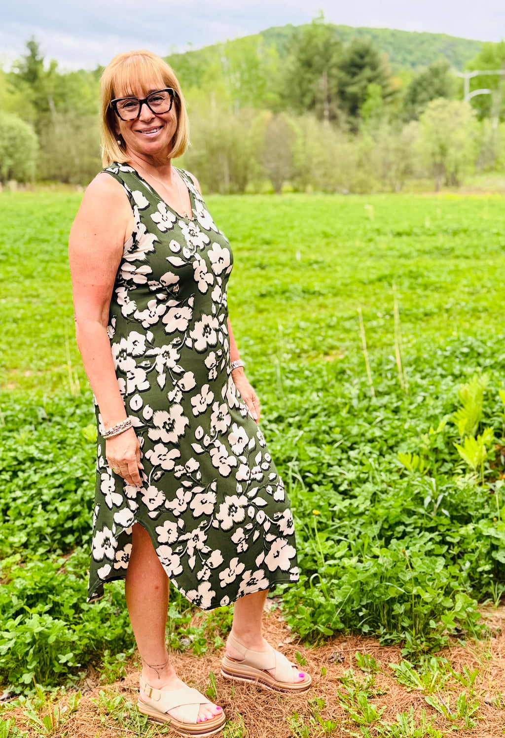 Piper - Robe longue sans manches à motifs