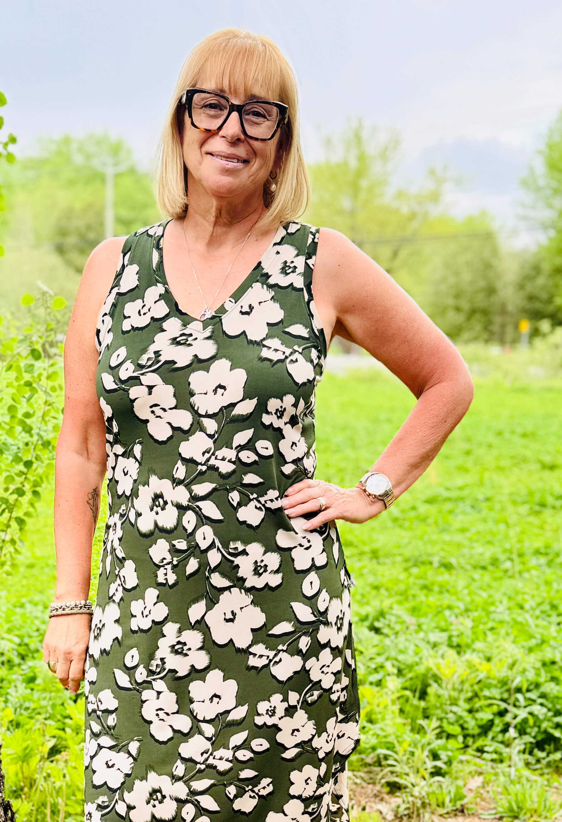 Piper - Robe longue sans manches à motifs