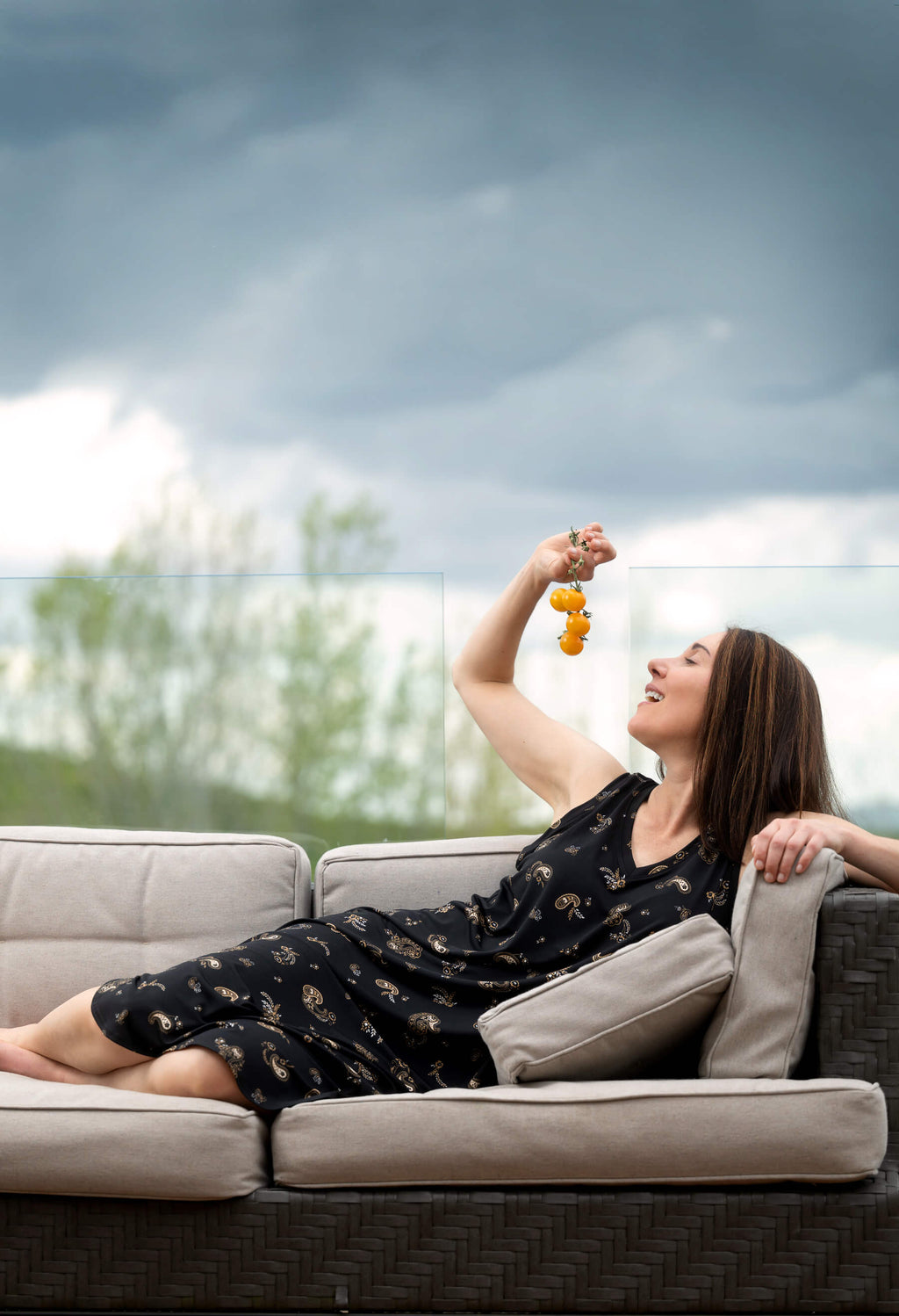 Piper - Robe longue sans manches à motifs