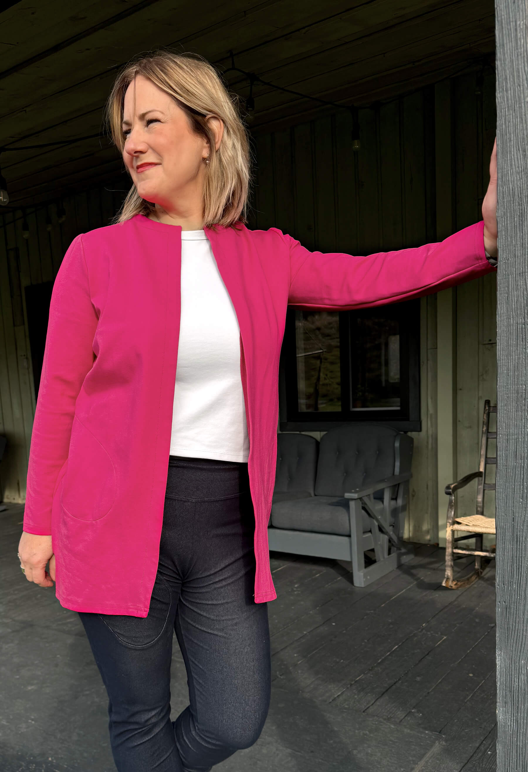 Juliana- Veste longue et élégante avec poches latérales