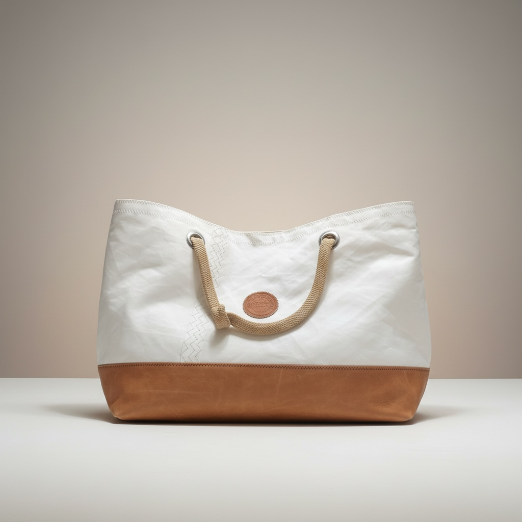 Tote Bag Sail Bag Marin en Toile et Cuir