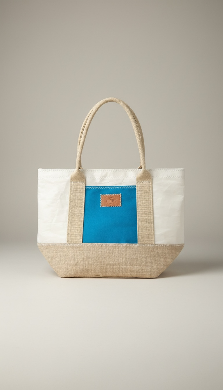 Sac Fourre-tout Bag Sail Bag en Toile Technique et Jute