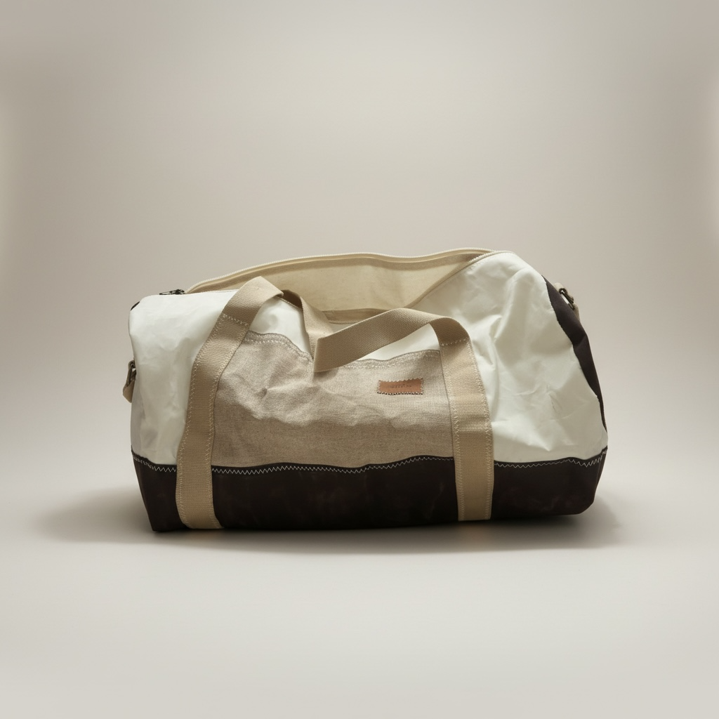 Sac de voyage luxe / duffle bag contemporain Sail Bag Sable Noir