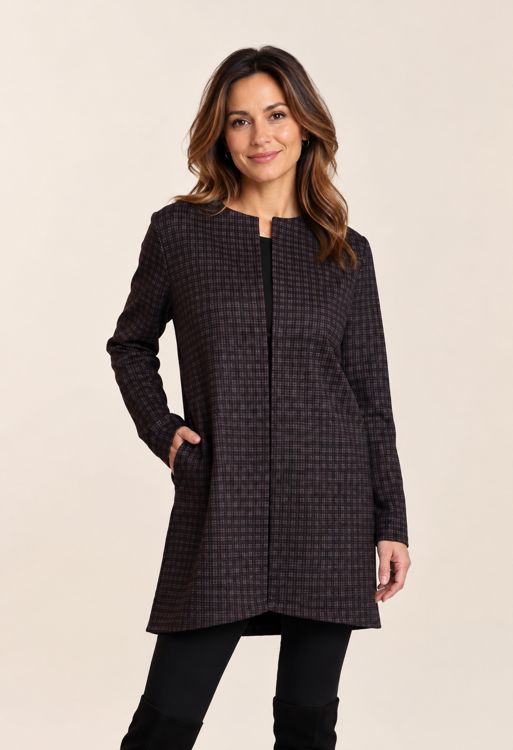 Juliana- Veste longue et élégante avec poches latérales